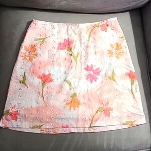Y2k floral embroidery‎ tie dyed eyelet stitching beautiful 00s mini skirt